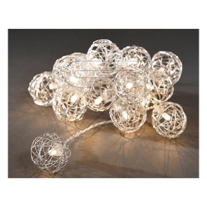 Lichterkette LED Dekokette mit Alu Drahtbllen 16 LED