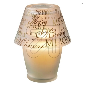 Weihnachtskerze Glaslampe Merry Christmas 9cm