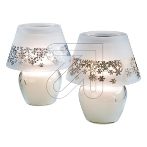 Glaslampe Snowtime 14 cm silber