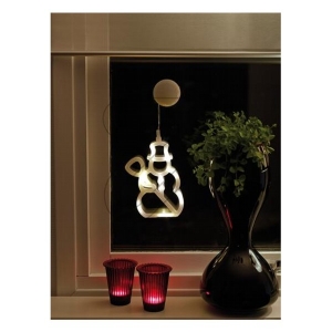 LED Fensterbild Schneemann batteriebetrieben