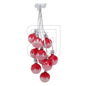 Glaskugelgehnge 10-flammig rot/wei