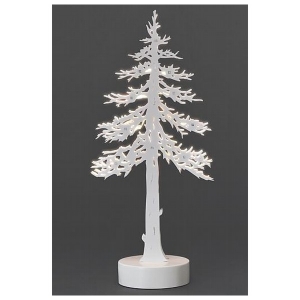 LED Holzleuchter 19 x 39 cm wei