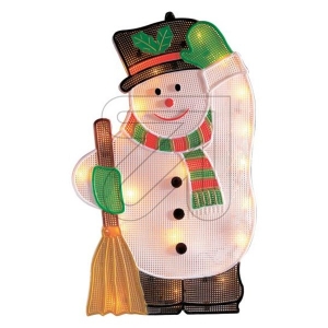 Beleuchtete Fenstersilhouette Schneemann